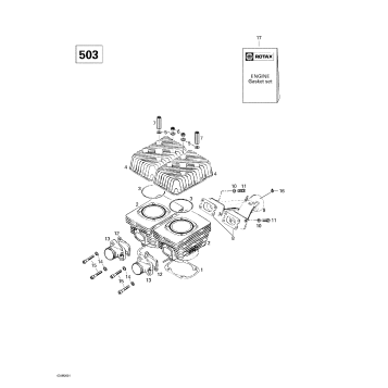 01- Cylinder, Intake Exhaust Manifold (503)