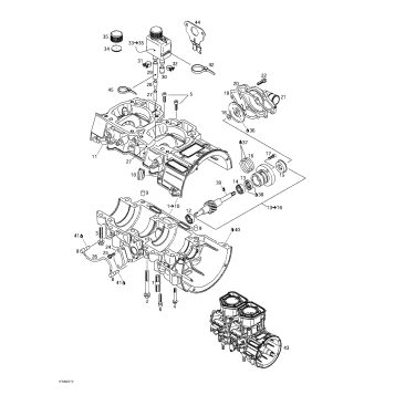 01- Crankcase, Water Pump