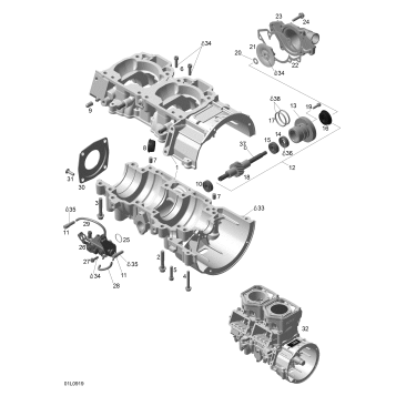 01- Crankcase, Water Pump And Oil Pump