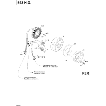 03- Magneto (12V, 360W) (593 HO) (trail (r), Adrenaline, Renegade, Renegade X & X)