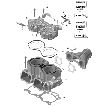 01- Engine - Cylinder And Cylinder Head - 600R E-TEC