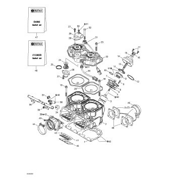 01- Cylinder, Exhaust Manifold, Reed Valve