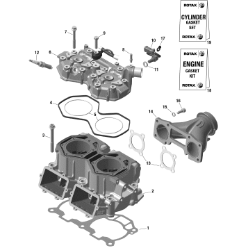 01- Rotax - Cylinder And Cylinder Head - Ski-doo