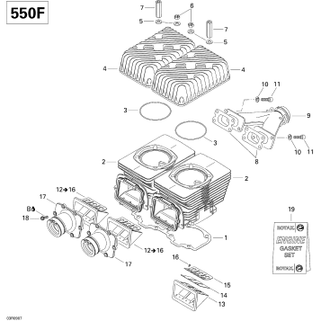 01- Cylinder, Exhaust Manifold And Reed Valve V1