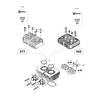 01- Cylinder, Exhaust Manifold (377, 443)