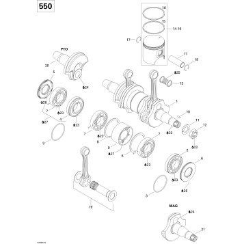 01- Crankshaft And Pistons 550F