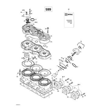 01- Cylinder, Exhaust Manifold (599)
