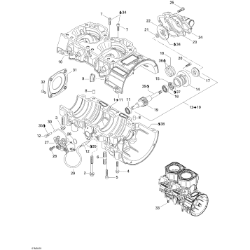 01- Crankcase, Water Pump And Oil Pump