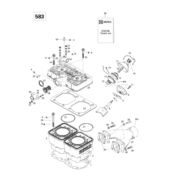01- Cylinder, Exhaust Manifold (583)