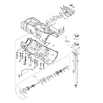 01- Crankcase, Rotary Valve, Water Pump