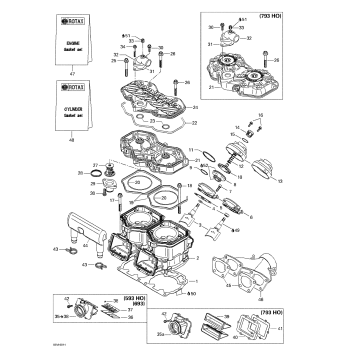 01- Cylinder, Exhaust Manifold, Reed Valve