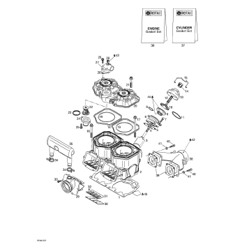01- Cylinder, Exhaust Manifold, Reed Valve