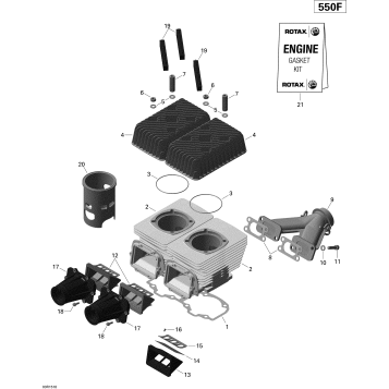 01- Cylinder, Exhaust Manifold And Reed Valve _03R1518