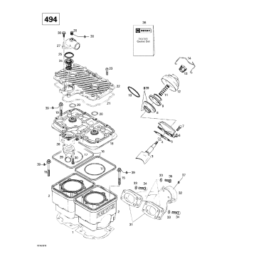 01- Cylinder, Exhaust Manifold (494)