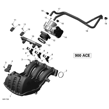 02- Air Intake Manifold and Throttle Body - 900 ACE