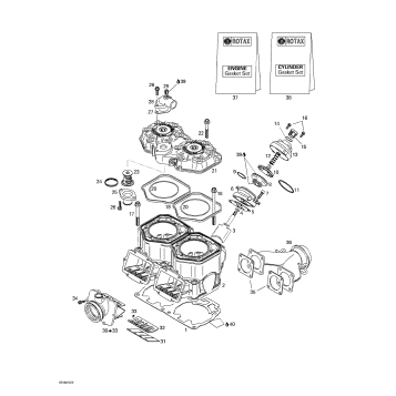 01- Cylinder, Exhaust Manifold, Reed Valve