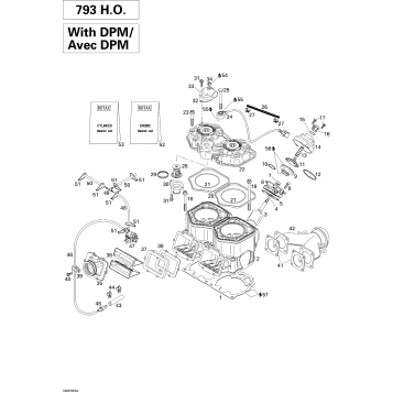 01- Cylinder, Exhaust Manifold And Reed Valve 793HO With PDM