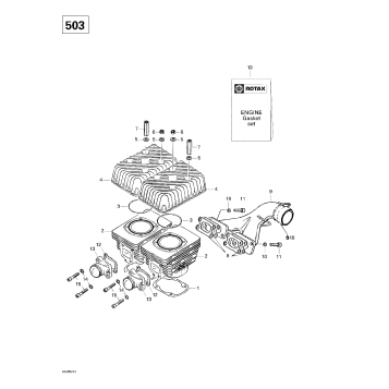 01- Cylinder, Exhaust Manifold (503)