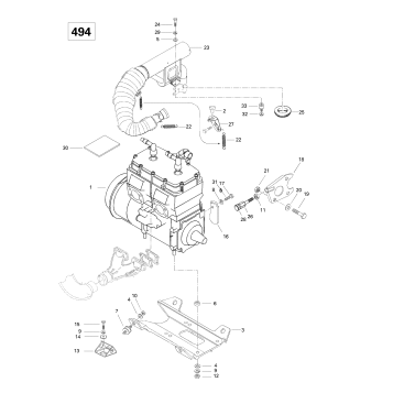 01- Engine Support And Muffler (494)