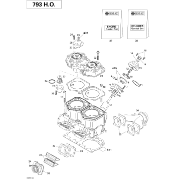 01- Cylinder, Exhaust Manifold And Reed Valve 793HO