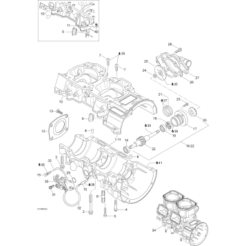 01- Crankcase, Water Pump And Oil Pump