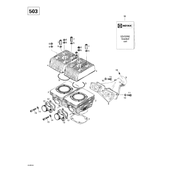 01- Cylinder, Exhaust Manifold (503)
