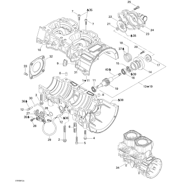 01- Crankcase, Water Pump And Oil Pump