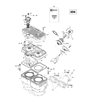 01- Cylinder, Exhaust Manifold (494)