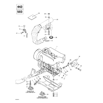 01- Engine Support And Muffler (443, 503)