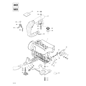 01- Engine Support And Muffler (443, 503)