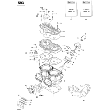 01- Cylinder, Exhaust Manifold And Reed Valve 593