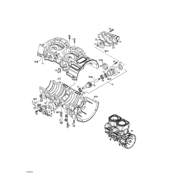 01- Crankcase, Water Pump And Oil Pump