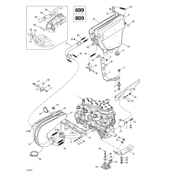01- Engine Support And Muffler (699, 809)