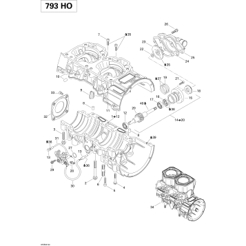 01- Crankcase, Water Pump And Oil Pump (793 HO)