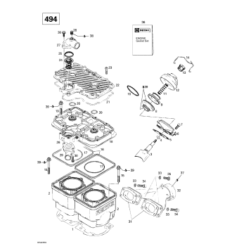 01- Cylinder, Exhaust Manifold (494)