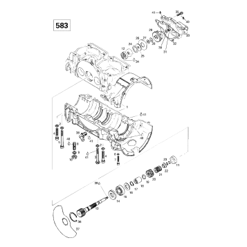 01- Crankcase, Rotary Valve, Water Pump (583)