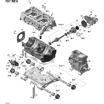 01- Crankcase, Water Pump And Oil Pump