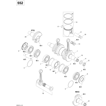01- Crankshaft And Pistons 550F