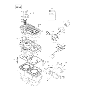 01- Cylinder, Exhaust Manifold (494)