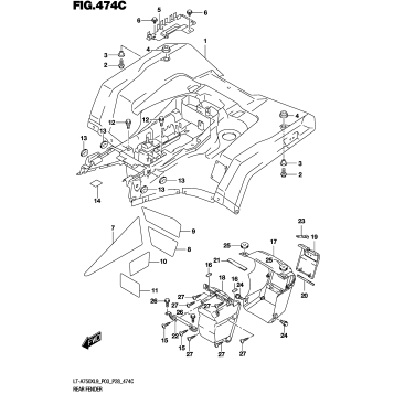 REAR FENDER (LT-A750XL9 P33)