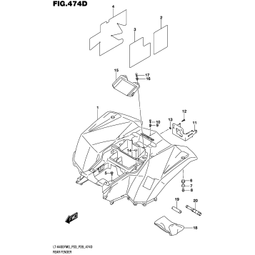 REAR FENDER (LT-A400FZM0 P28)