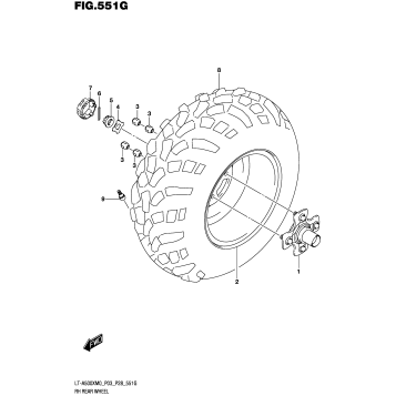 RH REAR WHEEL (LT-A500XPZM0 P03)