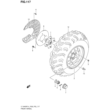 FRONT WHEEL (LT-A400FL4 P33)