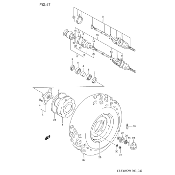 FRONT WHEEL (SEE NOTE)