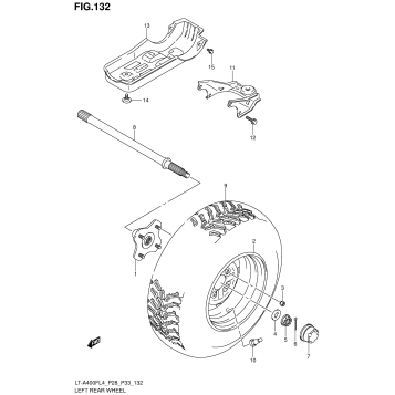 LEFT REAR WHEEL (LT-A400FL4 P28)