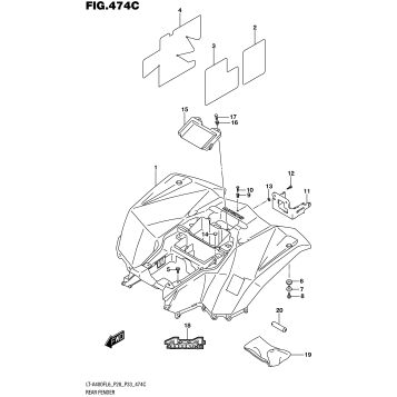 REAR FENDER (LT-A400FZL6 P33)