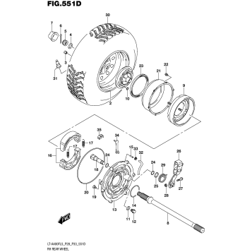 RH REAR WHEEL (LT-A400FZL5 P33)