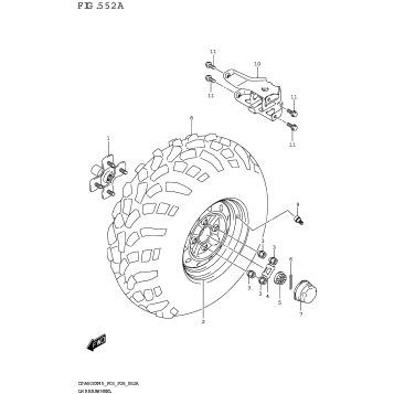 LH REAR WHEEL (LT-A500X)