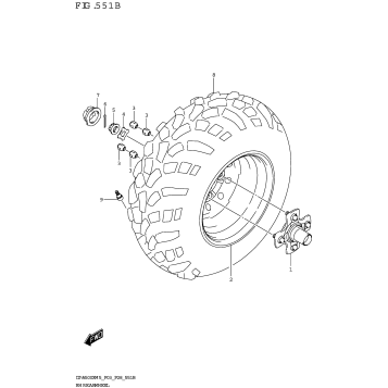 RH REAR WHEEL (LT-A500XP)