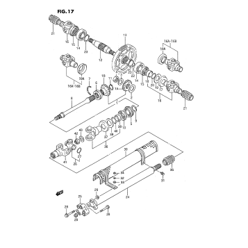 SECONDARY GEAR - PROPELLER SHAFT (MODEL H/J/K/L/M/N/P)